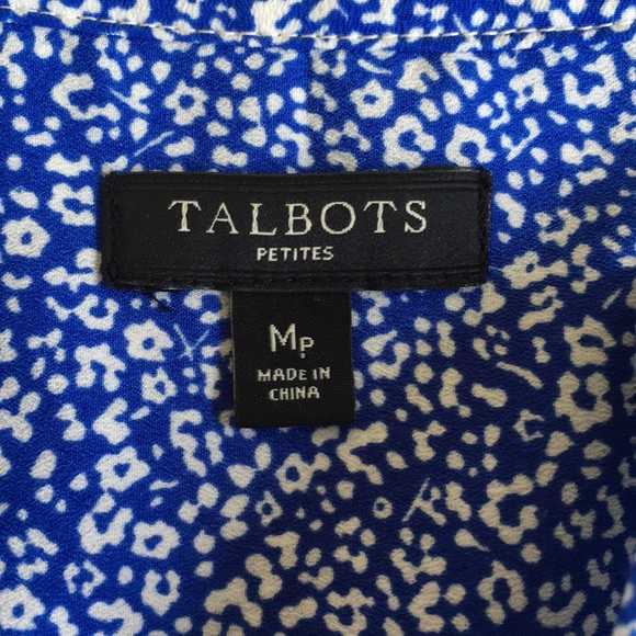 Talbots Petites Blue/Ivory Tunic Top - Picture 7 of 8